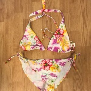 Colorful flower print bikini - Size Large